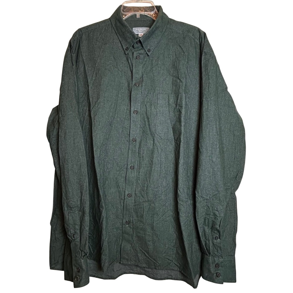 W.R. & Co Ltd Men's Green Button Down‎ Shirt Long Sleeve Cotton XXL